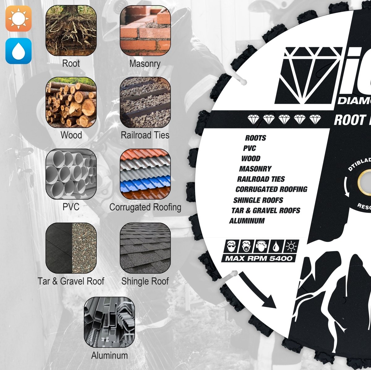 iCut™ Root Ripper Diamond Blade Applications